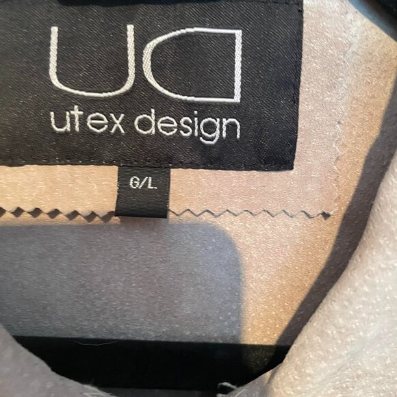 Utex Design suede shirt/jacket grey/sand tone women size L. Western - Picture 3 of 12